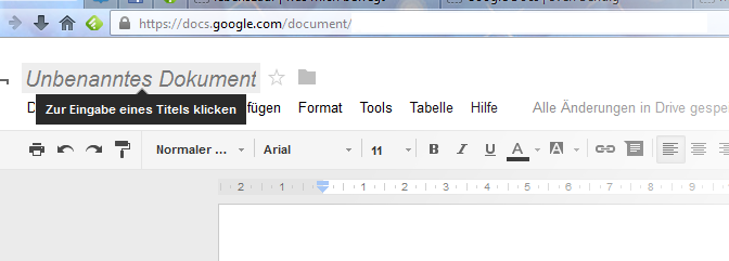 Dokument benennen in Google Docs